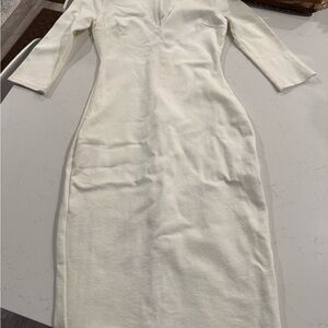 Lulu's Cream Long Sleeve Dress